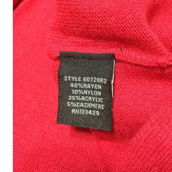 NWT Intro Love The Fit Medium Red Sweater Ribbed Hems Side Slits Scoop Neck - Picture 3 of 4